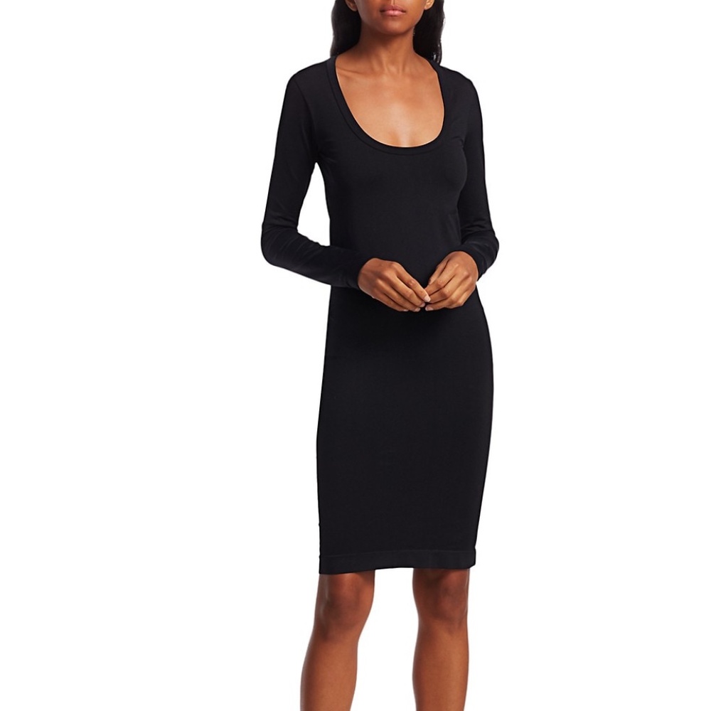 Helmut Lang Black Scoopneck Bodycon Dress